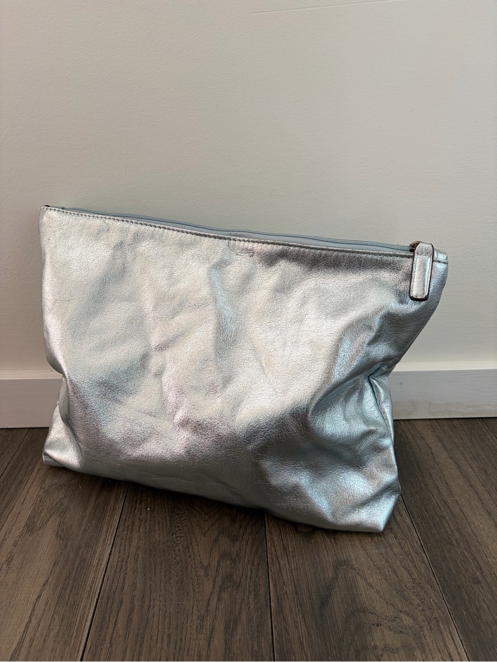 Free People Metallic Silver Zip Clutch - Picture 2 of 6